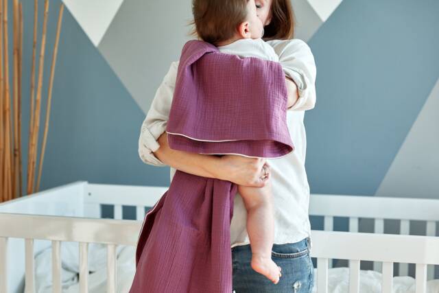 Kraftkids Baby Blanket Muslin Purple - image 1