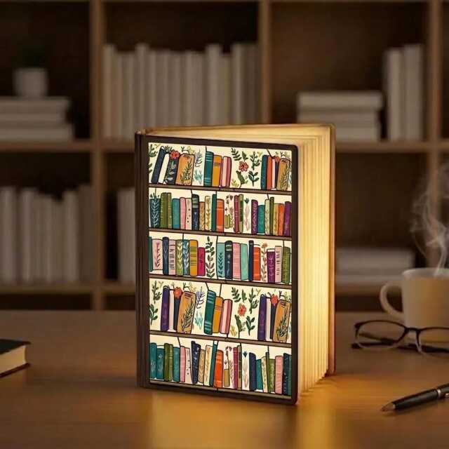 Book Lover Lamp, Custom Folding Magnetic Personalized Light Book, Gifts For Her, Led Night Foldable Lamp - image 1