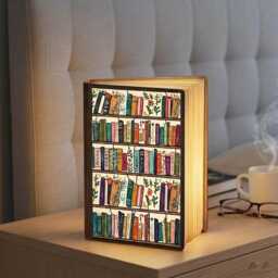 Book Lover Lamp, Custom Folding Magnetic Personalized Light Book, Gifts For Her, Led Night Foldable Lamp - thumbnail 3