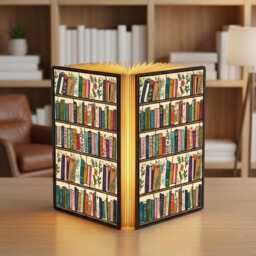 Book Lover Lamp, Custom Folding Magnetic Personalized Light Book, Gifts For Her, Led Night Foldable Lamp - thumbnail 2