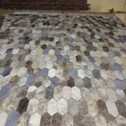 Patchwork Cowhide Rug, Model Moreno, Free Shipping - Mix Of Greys, Creams, Beiges & Browns 5' X 7' - thumbnail 2