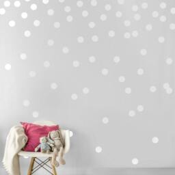 White Wall Decal Dots - 200 Decals - 2'' Inch Vinyl Graphic Shapes Kids Room Design Nursery Classroom Accent Sticker Art Decor Large G80 - thumbnail 1