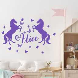 Horse Name Wall Decal, Personalised Vinyl Sticker For Kids' Rooms, Equestrian Bedroom Design - thumbnail 2