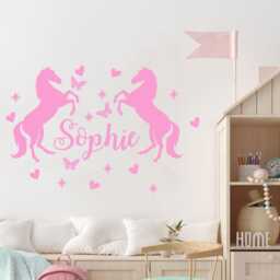 Horse Name Wall Decal, Personalised Vinyl Sticker For Kids' Rooms, Equestrian Bedroom Design - thumbnail 3