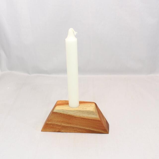 Handmade Wood Candle Stand Unique Single Holder For Soft Lighting - image 1