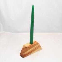 Handmade Wood Candle Stand Unique Single Holder For Soft Lighting - thumbnail 2