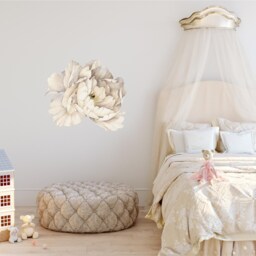 Peony Flower Wall Decal - Sticker Removable Peel & Stick Watercolor Fabric Nursery Decor - thumbnail 3