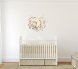 Peony Flower Wall Decal - Sticker Removable Peel & Stick Watercolor Fabric Nursery Decor - thumbnail 1