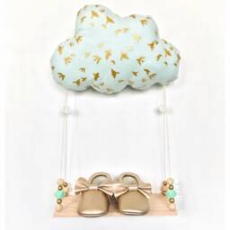 Pretty Cloud Nightlight & Its Swing Shelf Made Of Wood Beads - 3 Colours - thumbnail 2