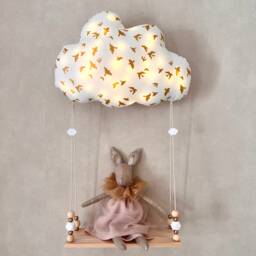 Pretty Cloud Nightlight & Its Swing Shelf Made Of Wood Beads - 3 Colours