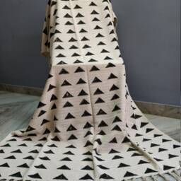 Mudcloth Throws, Cotton Bedspread, Couch Sofa Blankets, Living Room Decor, Hand Loom Decorative, Handwoven Coverlet, Bed Runner With Tassels - thumbnail 2