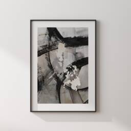 Philippines Map - Black & Grey Abstract Painting Of Wall Art Print Traval Poster - thumbnail 3