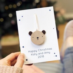 Tiny Bear Christmas Tree Decoration, First Baby Ornament - thumbnail 4