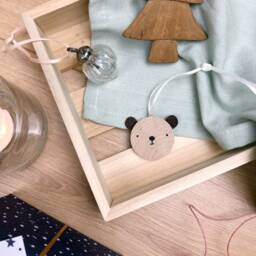 Tiny Bear Christmas Tree Decoration, First Baby Ornament - thumbnail 3