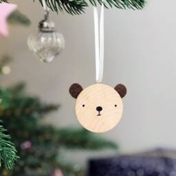Tiny Bear Christmas Tree Decoration, First Baby Ornament - thumbnail 1