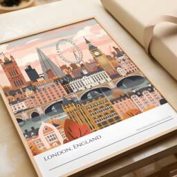 London Skyline Art Print UK Travel Souvenir - thumbnail 3