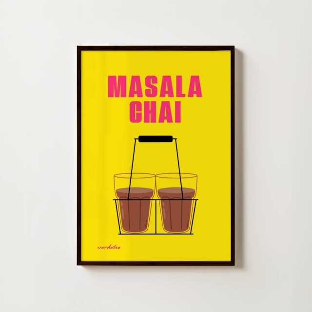 Masala Chai Print - Desi Kitchen Wall Art South Asian Home Decor Tea Lover Poster - image 1