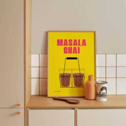 Masala Chai Print - Desi Kitchen Wall Art South Asian Home Decor Tea Lover Poster - thumbnail 3