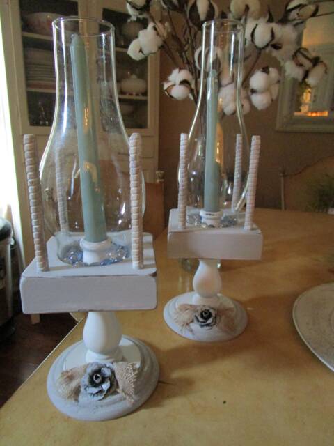 Nordic/Beachy Candle Holders, 1970's Wooden Candleholders, Ooak Holder - image 1