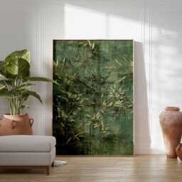 Bamboo Wall Art Print, Japanese Botanical Poster, Zen Nature Greenery Decor, Elegant Minimalist Leaves Artwork - thumbnail 4