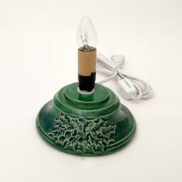 Handmade Small Vintage Style Glazed Ceramic Christmas Tree -10 Inches With Base, Hand Made, Painted, Pine Tree - thumbnail 2