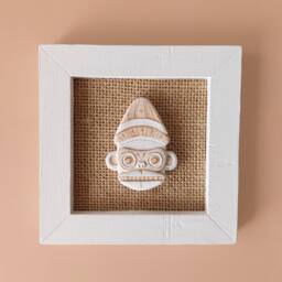 Handmade Clay Monkey Mask Wall Art - Tribal Decor - thumbnail 1