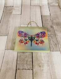 Decoupage Flower Butterfly Wooden Plaque - Reclaimed Timber Wall Decor - thumbnail 1