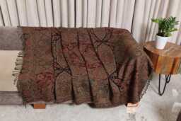 Luxury Boiled Pure Merino Wool Reversible Sofa Or Bed Throws For Ultimate Comfort & Style - Classic Indian Paisley in Multicolour - thumbnail 1
