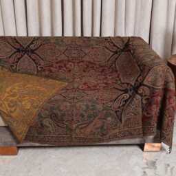 Luxury Boiled Pure Merino Wool Reversible Sofa Or Bed Throws For Ultimate Comfort & Style - Classic Indian Paisley in Multicolour - thumbnail 2