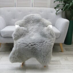 Grey Dyed British Sheepskin Rug Luxury Chair/Sofa Cover - thumbnail 3
