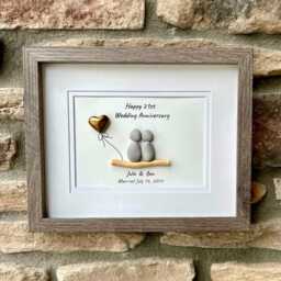 21st Anniversary Gift - Personalized Nickel/Brass Wedding Piece Sea Glass - thumbnail 3