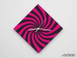 Fuxia Retro Optical Illusion Wall Clock - thumbnail 1