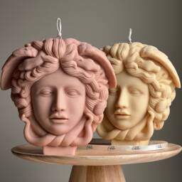 Medusa Soy Wax Candle Large Sculptural Woman Head Statue - thumbnail 1