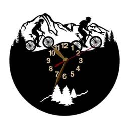 Mountain Biker Gifts, Wall Clock 12 Or 18 Inch, Non-Ticking Wooden Large Decor - thumbnail 3