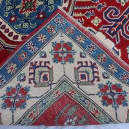 5x7 Ft New Red Luxury Afghan Area Rug, Kazak Hand Knotted Rug, Medallion Geometric Carpet, Rug For Livingroom Carpet - thumbnail 4