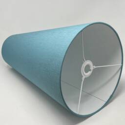 Teal Blue Textured 100% Linen Extra Tall Tapered Cone Lampshade - thumbnail 3