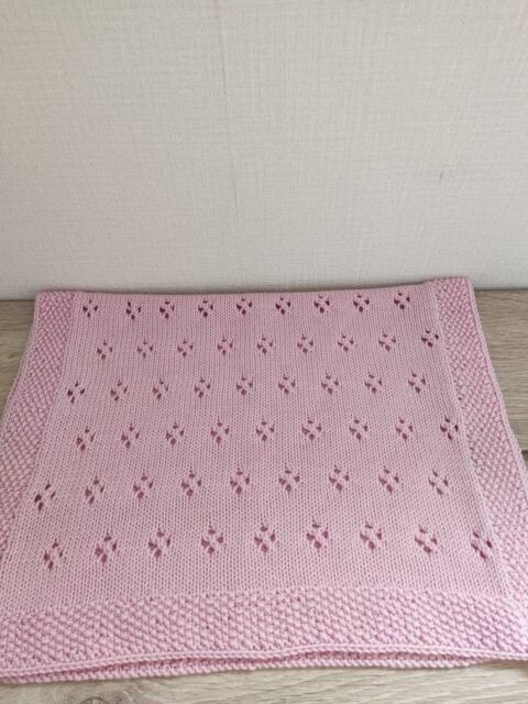 Hand Knitted Merino Wool Baby Blanket - image 1