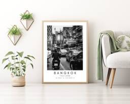 Bangkok Street Print Black & White Travel Photography, Thailand - thumbnail 1