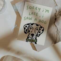 Sorry I'm Late I Saw A Dog Wall Print - Dalmatian Poster Lover Gift Idea Trendy Aesthetic Home Decor Ideas - thumbnail 2