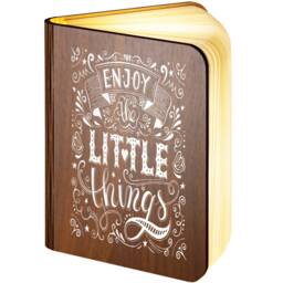 Personalised Wooden Folding Magnetic Glowing Led Book Lamp Featuring Enjoy The Little Things Design - thumbnail 1