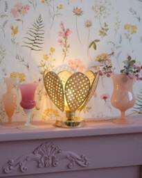 Flower Table Lamp in Canework - thumbnail 1