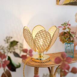 Flower Table Lamp in Canework - thumbnail 4