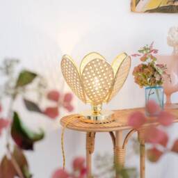 Flower Table Lamp in Canework - thumbnail 3