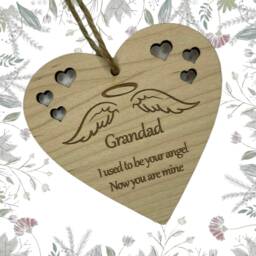 Personalized Memorial Ornament, Angel Wings Wooden Decoration - thumbnail 3