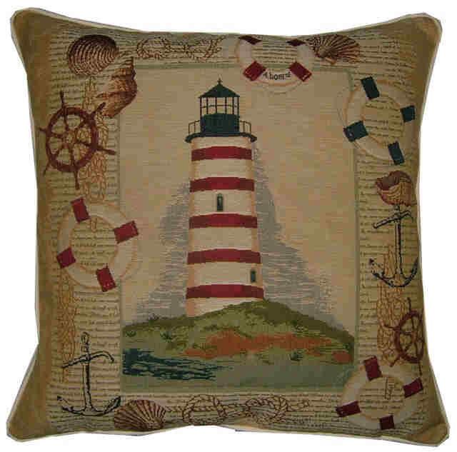 Lighthouse On The Hill Tapestry Cushion Cover Sham - image 1