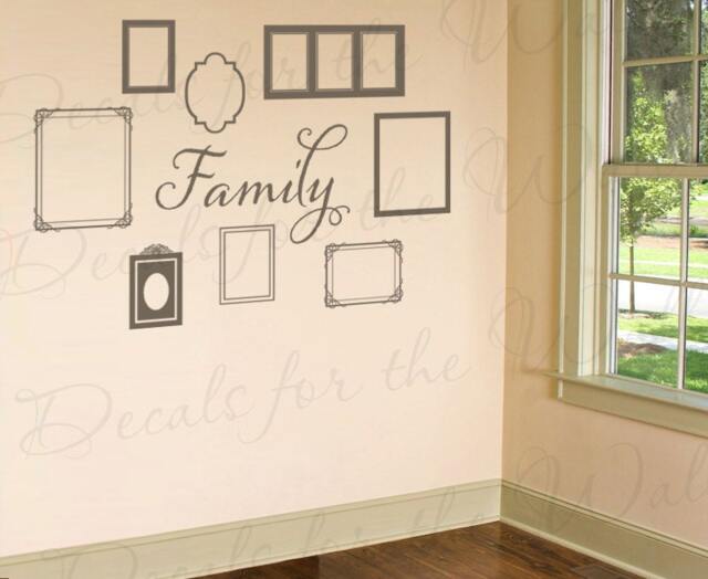 Family Frame Mural Wall Decal Vinyl Graphic Lettering Words Quote Love Home Sticker Art Decor Large Decoration Sign G57 - image 1