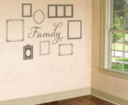 Family Frame Mural Wall Decal Vinyl Graphic Lettering Words Quote Love Home Sticker Art Decor Large Decoration Sign G57 - thumbnail 1
