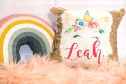 Custom Unicorn Sequin Flip Pillow - thumbnail 1