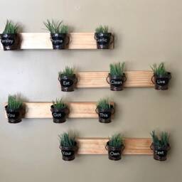 Indoor Wall Garden - Two Rows Of 3 Pots - thumbnail 1