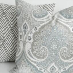 Tahitian Stitch Pillow Cover - Ivory Taupe Geometric, Designer Accent - thumbnail 4